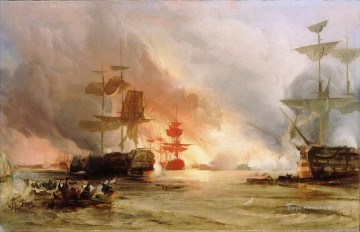 El bombardeo de Argel 1816 por George Chambers Senior warships Pinturas al óleo